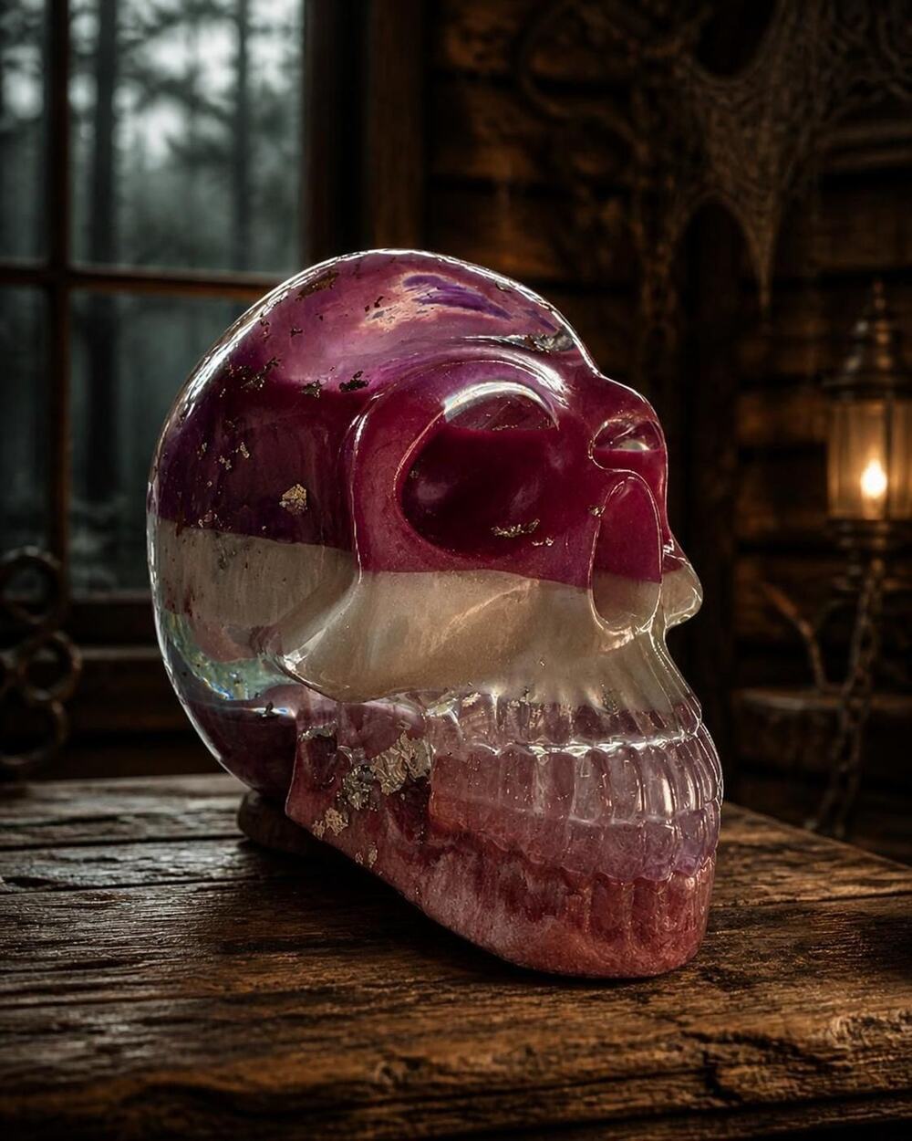 Layered Epoxy Skull Handcrafter by Kelli